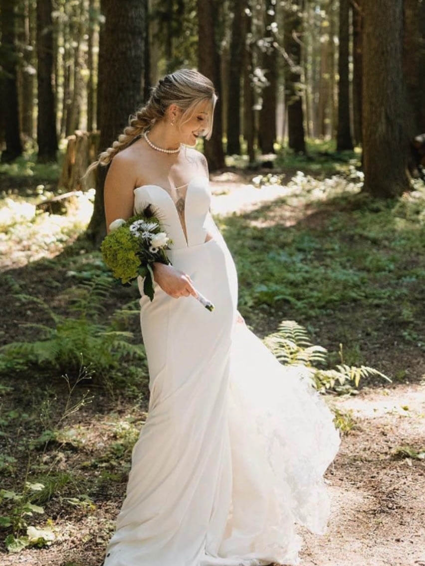 Model wearing a bridal gown