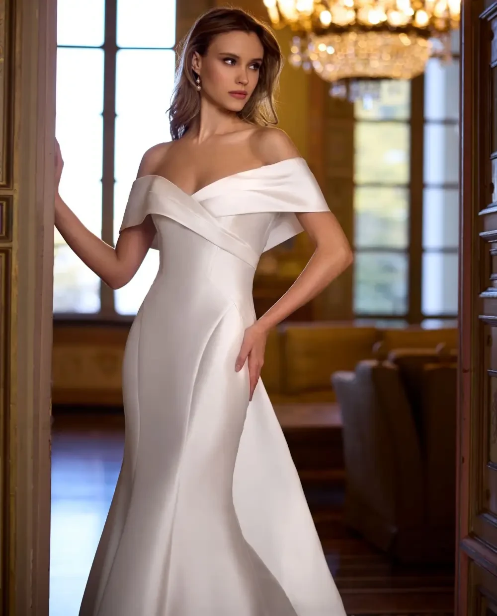 Model wearing a gown by Randy Fenoli